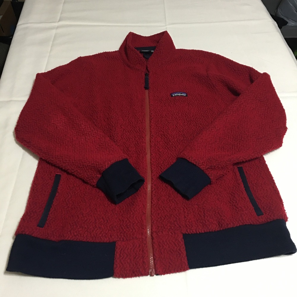 Patagonia Woolyester Fleece Jacket Womens XL Red Full Zip